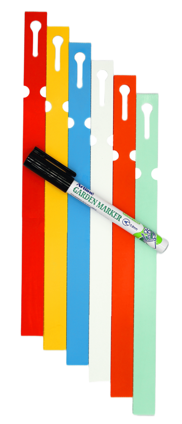 MARKER + Etykiety 6 KOL. pętlowe do opisu roślin 250x17mm (17x250) 600szt