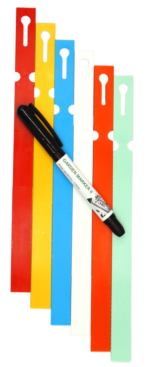 MARKER II+Etykiety 6 KOL. pętlowe do opisu roślin 250x17mm (17x250) 600szt