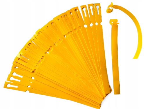 Etykiety ogrodnicze pętlowe ŻÓŁTE 250mm x 17mm - 100 sztuk do pisania