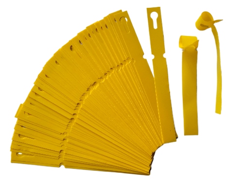 Etykiety ogrodnicze pętlowe w kolorze żółtym 160mm x 17mm - 100 sztuk do oznaczania roślin
